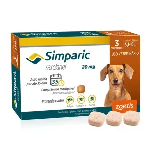 Antipulgas Simparic 20mg para Cães 5 a 10kg Antipulgas Simparic 20mg para Cães 5 a 10kg