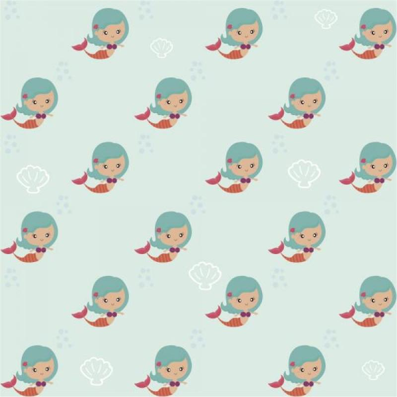 Papel de Parede Infantil Sereia Menina Papel de Parede Infantil Sereia Menina