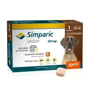 Antipulgas Simparic 120mg para Cães 40 a 60kg Antipulgas Simparic 120mg para Cães 40 a 60kg