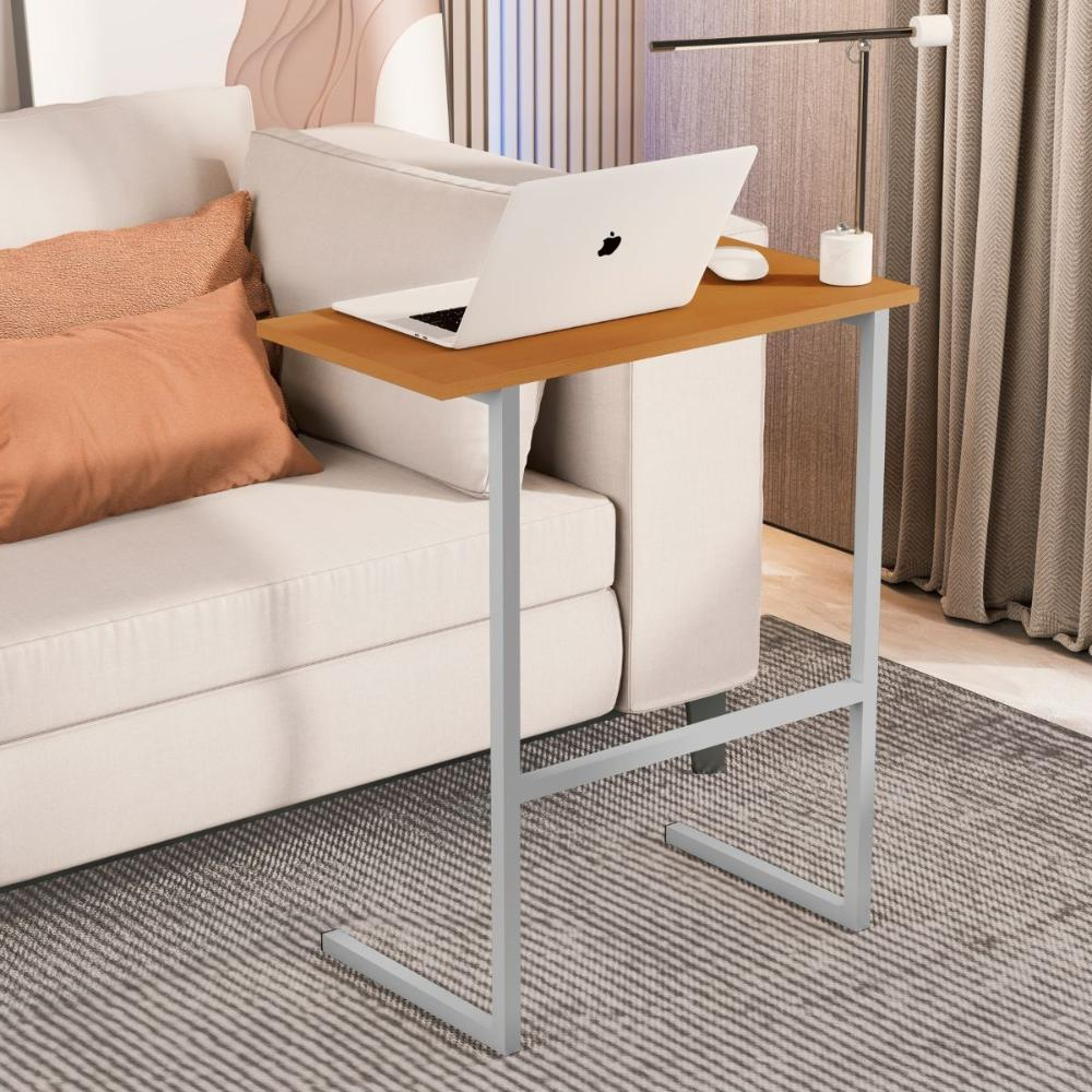 Mesa Notebook Pés Ferro Valência Nature Cinza Mesa Notebook Pés Ferro Valência Nature Cinza