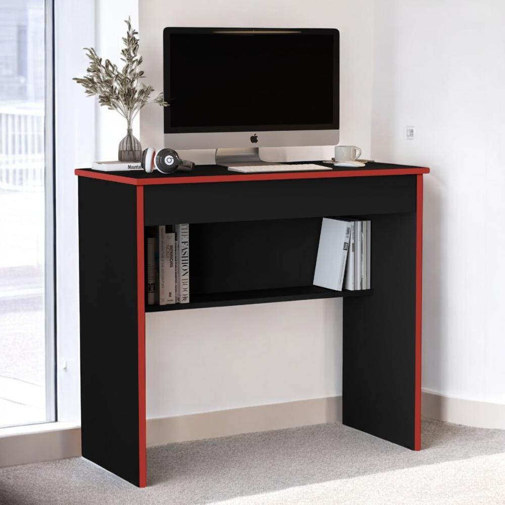 Mesa Escritório 1 Gaveta Columbus 2.0 Preto Vermelho Mesa Escritório 1 Gaveta Columbus 2.0 Preto Vermelho