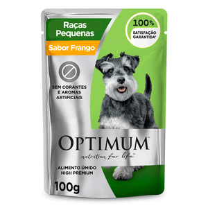 Ração Úmida Optimum Sachê para Cães Adultos Raças Pequenas e Minis Frango - 100 g Ração Úmida Optimum Sachê para Cães Adultos Raças Pequenas e Minis Frango - 100 g
