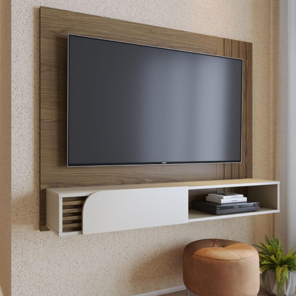 "Home Suspenso Lucena Para TV 60 Polegadas Amendoa Off White "Home Suspenso Lucena Para TV 60 Polegadas Amendoa Off White