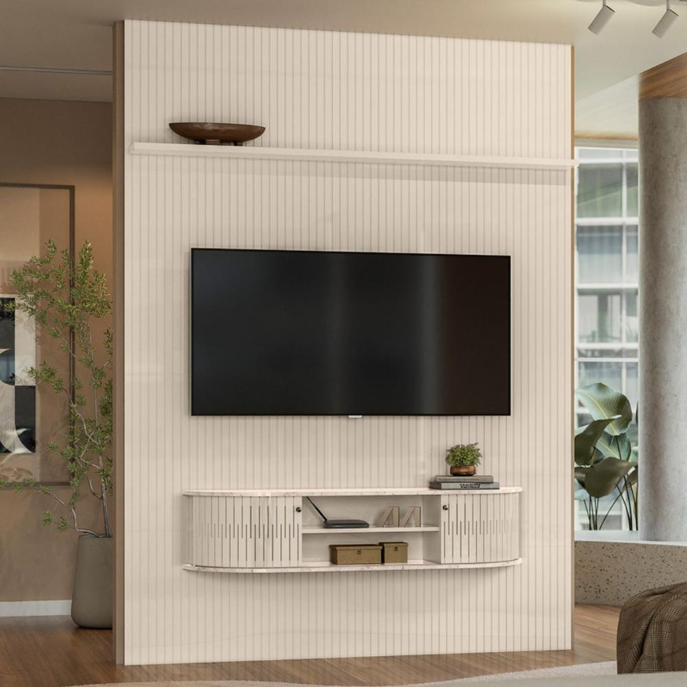 Home Painel Para TV Ravenspire Calacata Off White Home Painel Para TV Ravenspire Calacata Off White