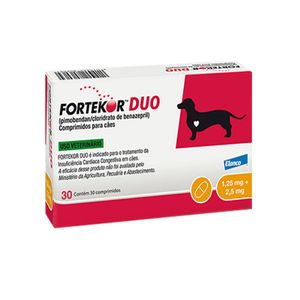 Fortekor Duo Elanco 30 Comprimidos - 1,25mg + 2,5mg Fortekor Duo Elanco 30 Comprimidos - 1,25mg + 2,5mg