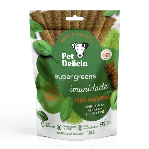 Petisco Pet Delícia Super Greens Sticks Vegetariano - 120 g Petisco Pet Delícia Super Greens Sticks Vegetariano - 120 g