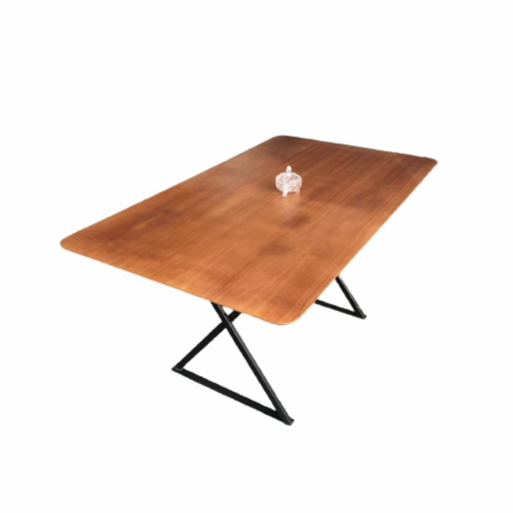 Mesa de Jantar Angra Amadeirado 1,60m x 0,90m com Base de Metal Preto Mesa de Jantar Angra Amadeirado 1,60m x 0,90m com Base de Metal Preto