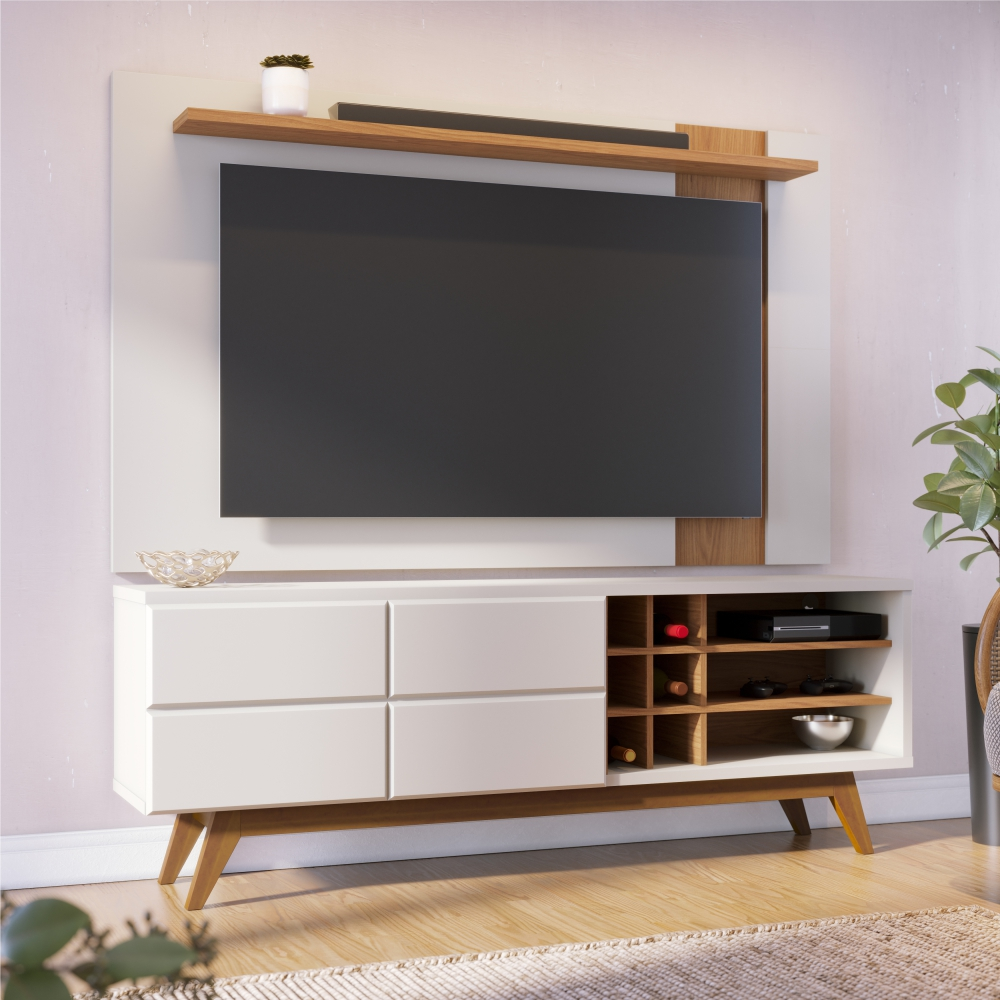Home para TV ate 70 Polegadas Diana Off-White Matte Freijo Home para TV ate 70 Polegadas Diana Off-White Matte Freijo