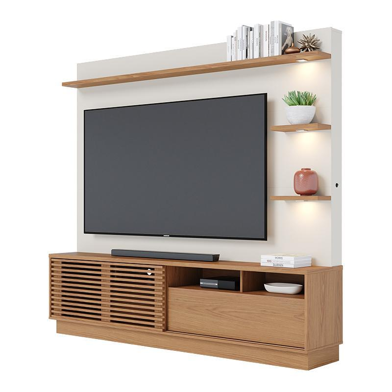 Estante Home Theater Campeche Freijó/Off White Matte para TV de 70 - Colibri Estante Home Theater Campeche Freijó/Off White Matte para TV de 70 - Colibri