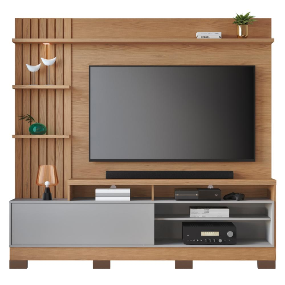 Home Frisado TVs 65" e 8 Pés Lece Freijó Cinza Fosco Home Frisado TVs 65" e 8 Pés Lece Freijó Cinza Fosco