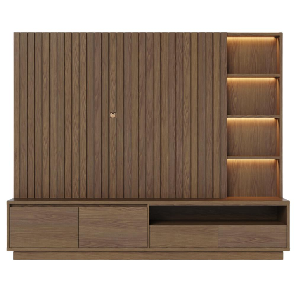 Home Frisado para TVs de 82" com Led Marselha Amendoa Home Frisado para TVs de 82" com Led Marselha Amendoa