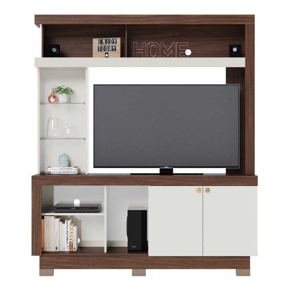 Estante para TV 50 Polegadas Treviso Nogueira Real Off White Estante para TV 50 Polegadas Treviso Nogueira Real Off White