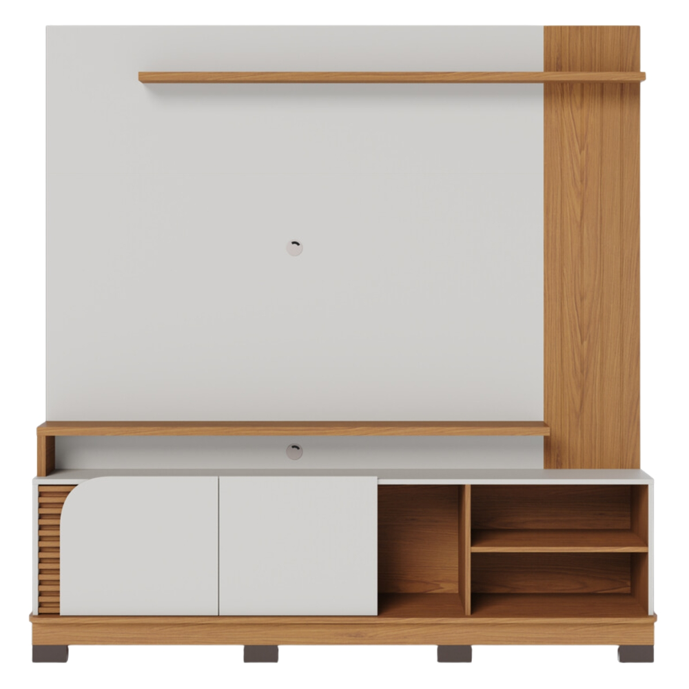 Home Ripado para TVs de 75" Novara Off White Matte Freijó Home Ripado para TVs de 75" Novara Off White Matte Freijó