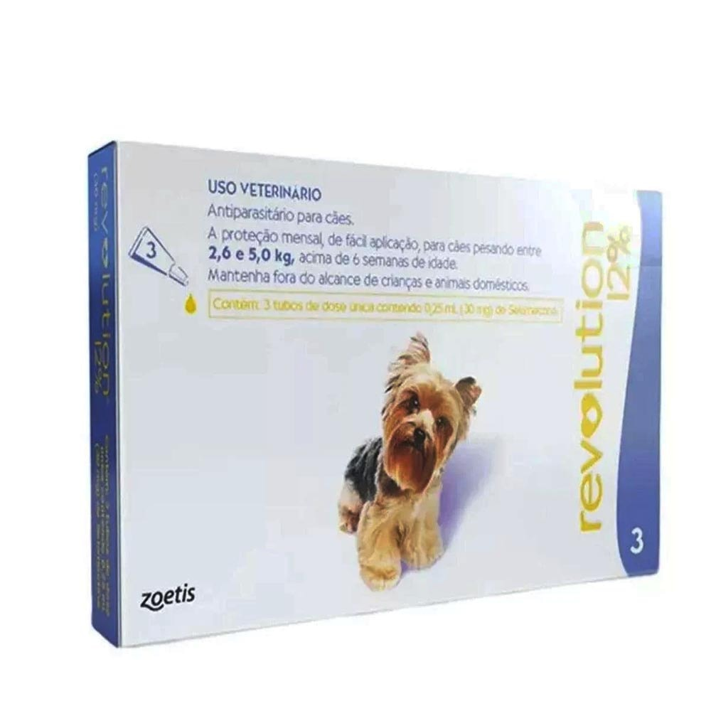 Antipulgas Revolution 12% para Cães de 2,6kg a 5kg