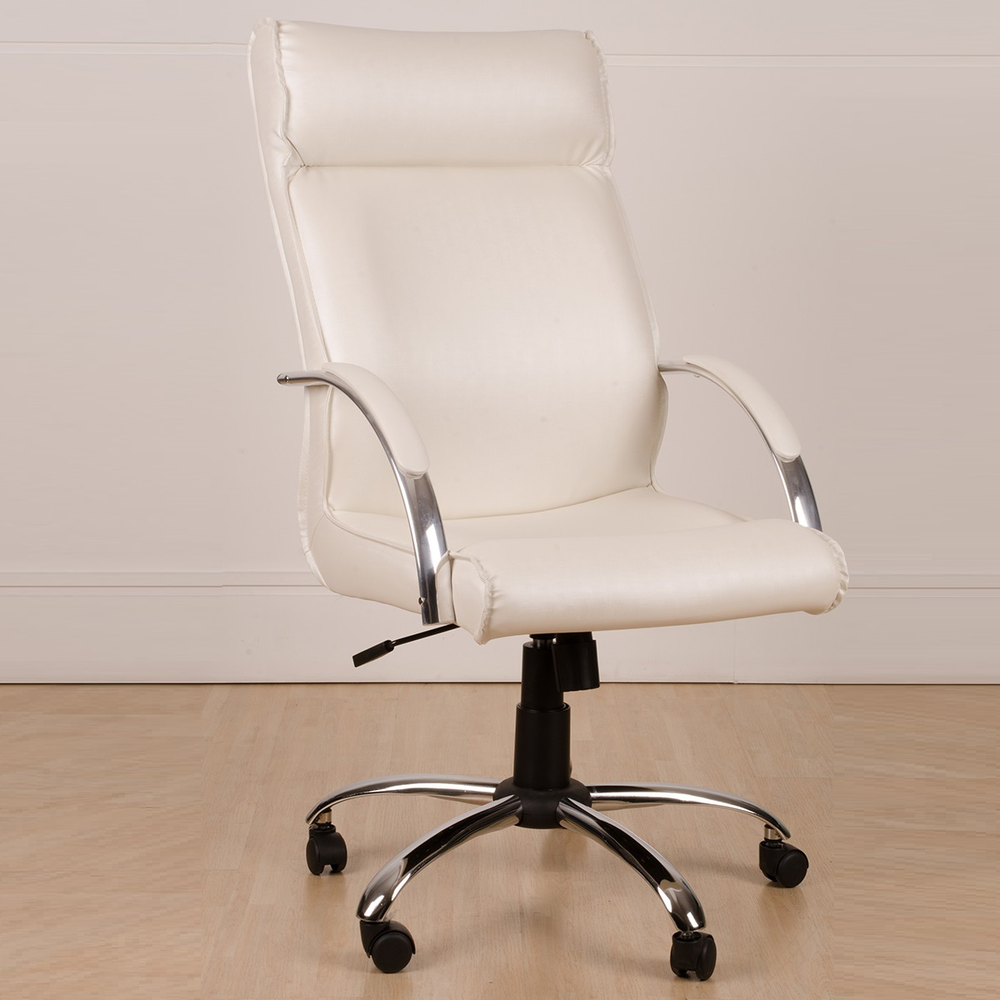 Cadeira Escritório Presidente Havana Branca Cromada CompreAlegre com Relax 100% Nacional Cadeira Escritório Presidente Havana Branca Cromada CompreAlegre com Relax 100% Nacional