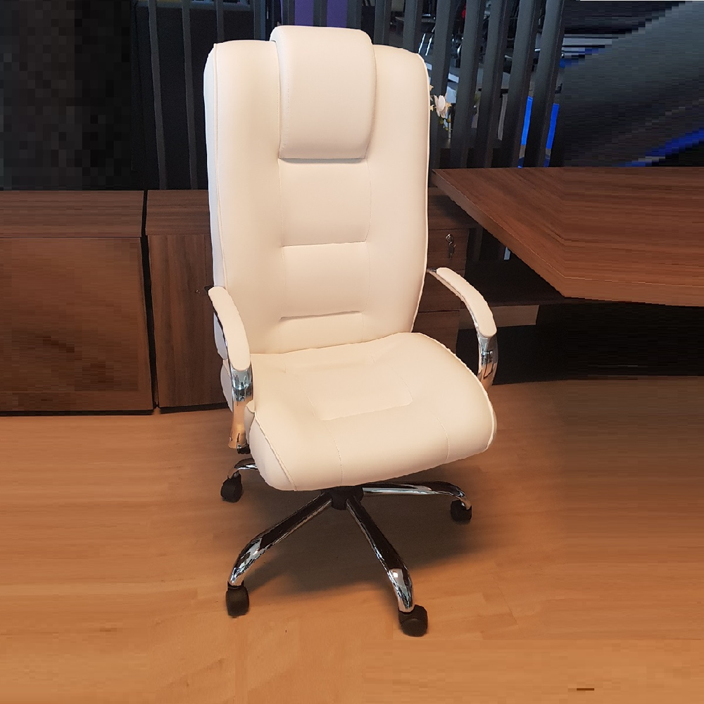 Cadeira Escritório Presidente Classic Branca Cromada CompreAlegre com Relax 100% Nacional Cadeira Escritório Presidente Classic Branca Cromada CompreAlegre com Relax 100% Nacional