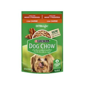 Ração Úmida Dog Chow Cães Adultos Mini e Pequenos Carne - 100 g Ração Úmida Dog Chow Cães Adultos Mini e Pequenos Carne - 100 g