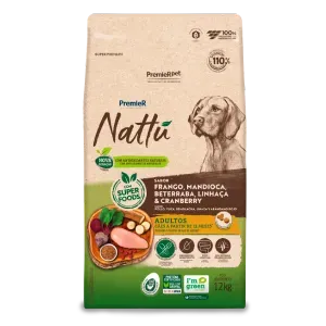 Ração Premier Nattu Cães Adultos Mandioca - 12 kg Ração Premier Nattu Cães Adultos Mandioca - 12 kg