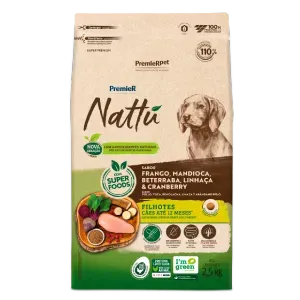 Ração Premier Nattu Cães Filhotes Mandioca Ração Premier Nattu Cães Filhotes Mandioca