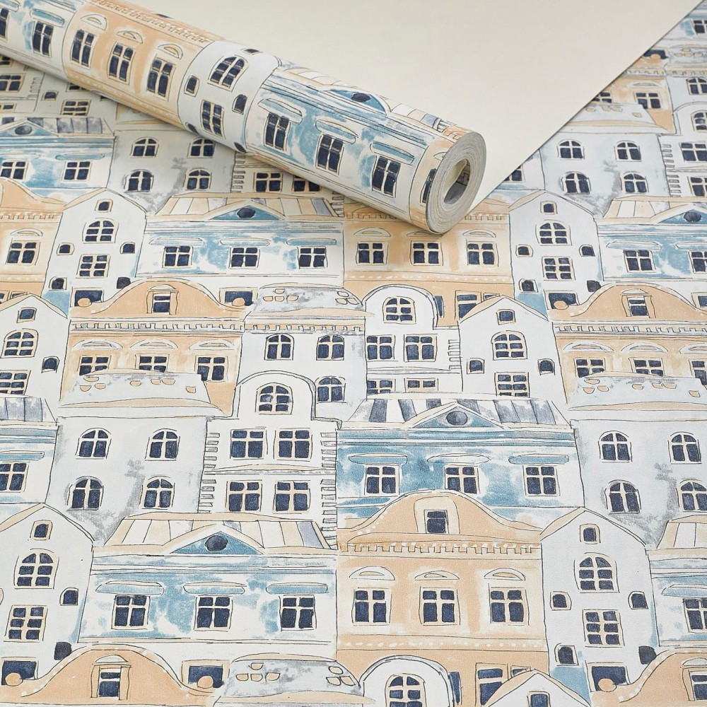 Papel De Parede Importado Lavavel Infantil Cidade Azul Papel De Parede Importado Lavavel Infantil Cidade Azul