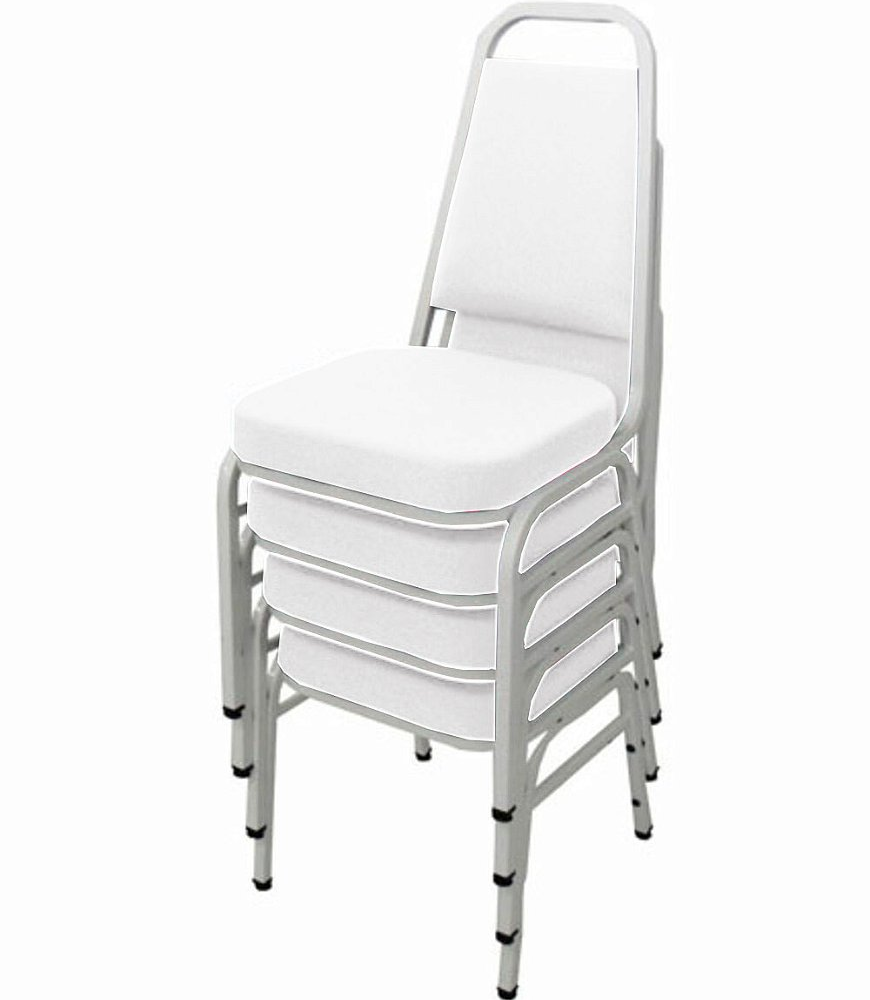 Kit com 4 Cadeiras Empilháveis Linha Hotel Plus Branco Kit com 4 Cadeiras Empilháveis Linha Hotel Plus Branco