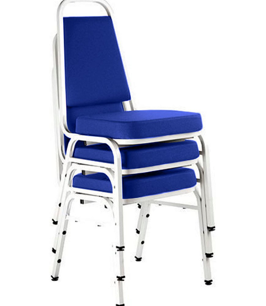 Kit com 3 Cadeiras Empilháveis Linha Hotel Plus Azul Kit com 3 Cadeiras Empilháveis Linha Hotel Plus Azul