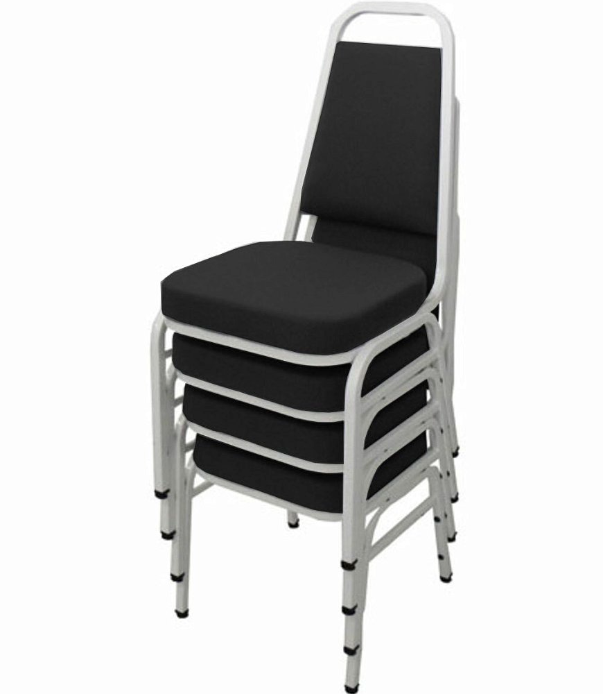 Kit com 4 Cadeiras Empilháveis Linha Hotel Plus Preto Kit com 4 Cadeiras Empilháveis Linha Hotel Plus Preto