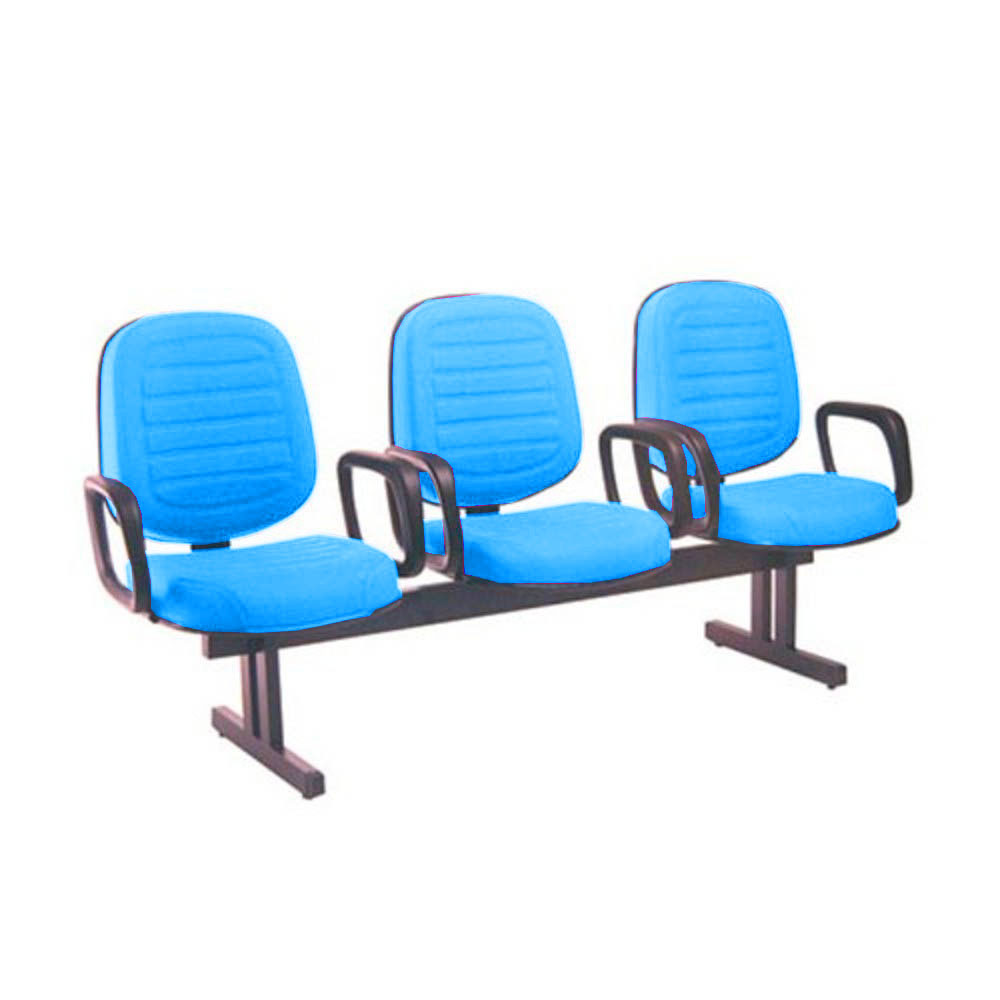 Cadeira para Igrejas Evangélicas em Longarina com 03 lugares Linha Blenda Azul Cadeira para Igrejas Evangélicas em Longarina com 03 lugares Linha Blenda Azul