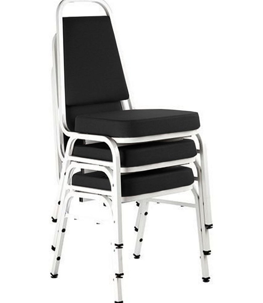 Kit com 3 Cadeiras Empilháveis Linha Hotel Plus Preto Kit com 3 Cadeiras Empilháveis Linha Hotel Plus Preto