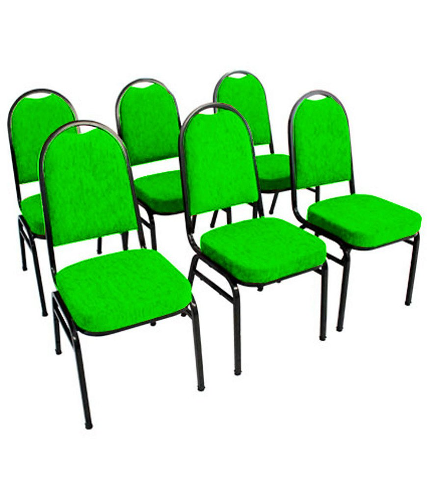 Kit com 6 Cadeiras para Auditórios Linha Hotel Verde Kit com 6 Cadeiras para Auditórios Linha Hotel Verde