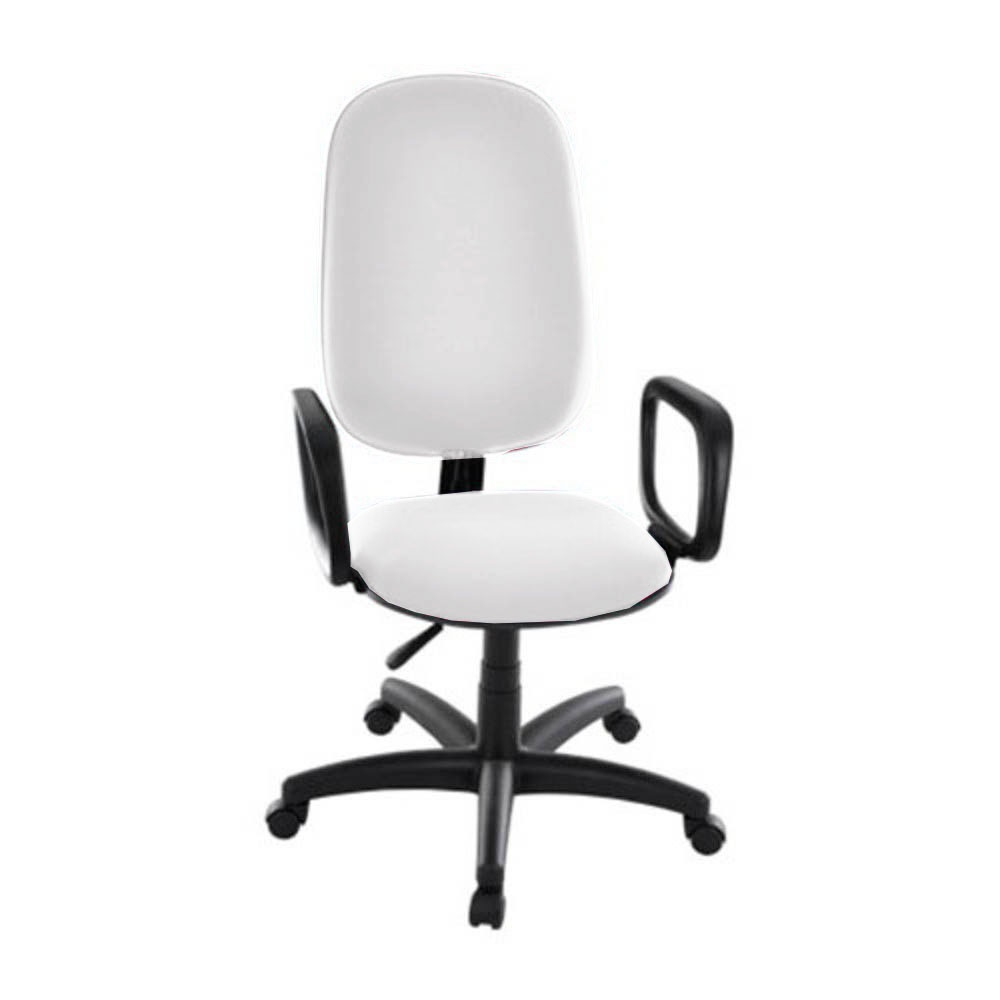 Cadeira Presidente para Escritório com Braços Linha Uno Branco Cadeira Presidente para Escritório com Braços Linha Uno Branco