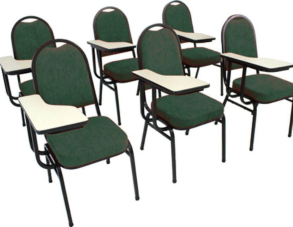 Kit com 6 Cadeiras Universitária para Auditórios Linha Hotel Verde Kit com 6 Cadeiras Universitária para Auditórios Linha Hotel Verde
