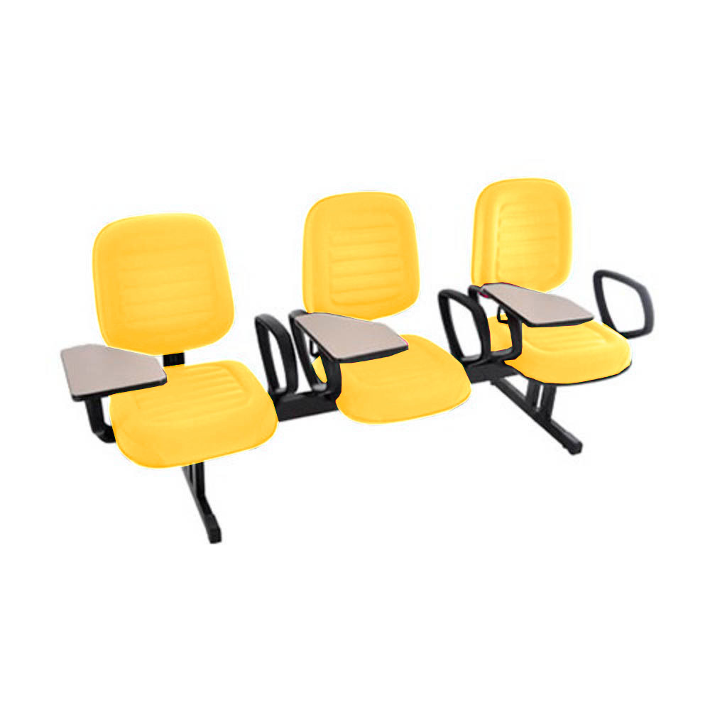 Cadeira Escolar Universitária em Longarina com prancheta para Escolas e Faculdades Linha Blenda Amarelo Cadeira Escolar Universitária em Longarina com prancheta para Escolas e Faculdades Linha Blenda Amarelo