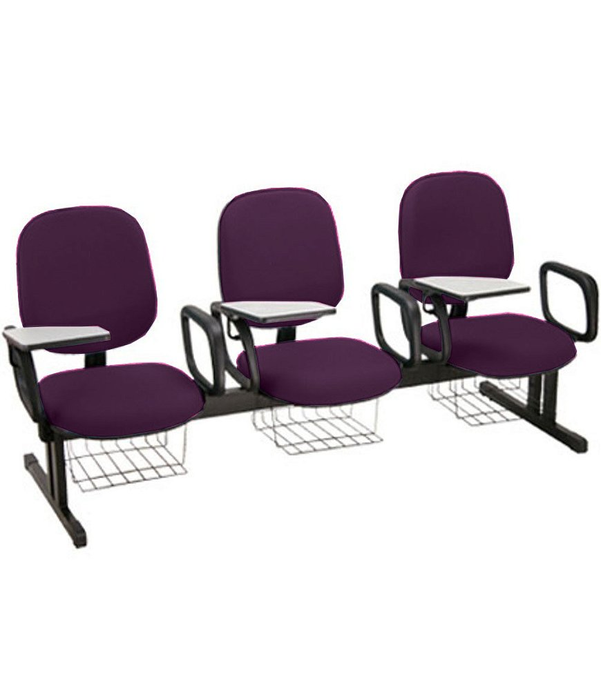 Cadeira Escolar em longarina para Escolas Linha Uno Roxo Cadeira Escolar em longarina para Escolas Linha Uno Roxo