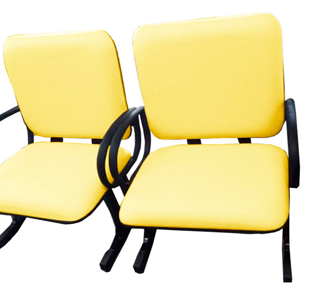 2 Cadeiras de Escritório Linha Plus Size Suporta até 250kg Amarelo