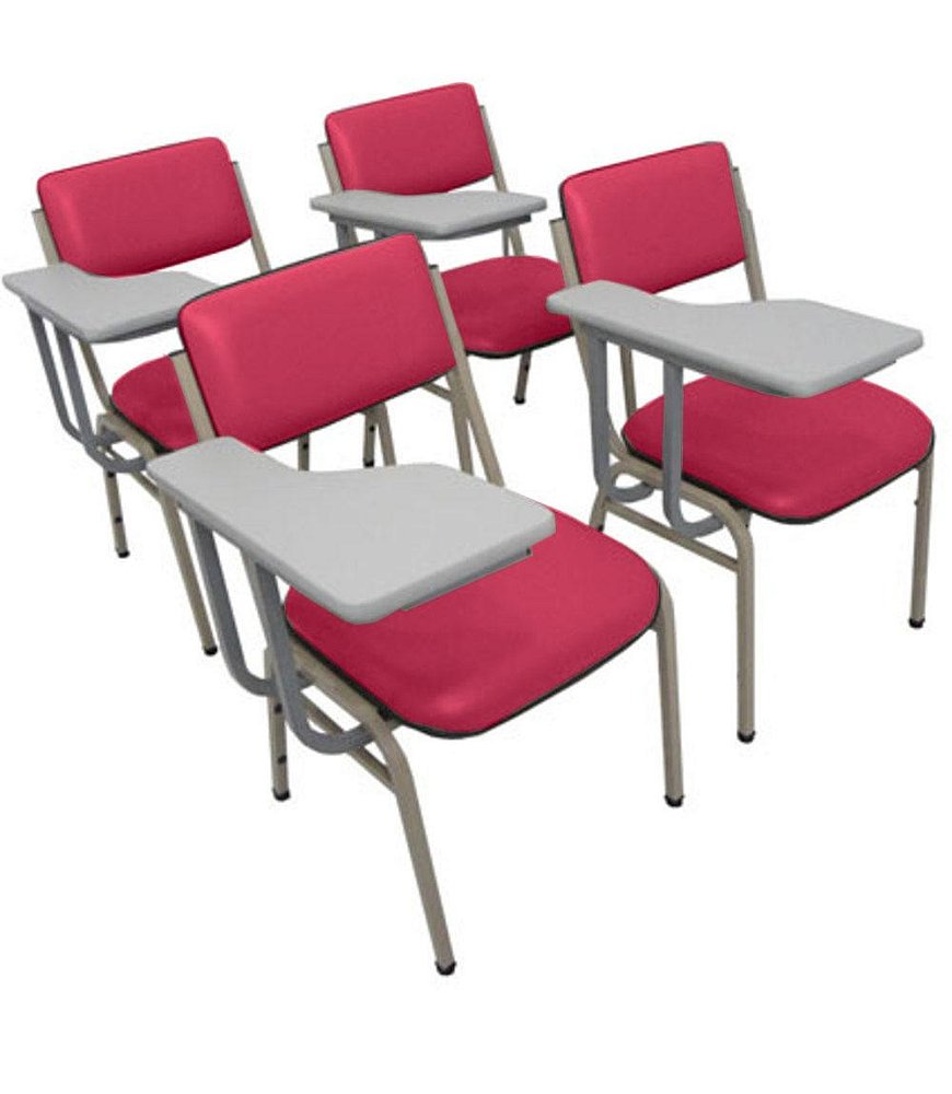 Kit com 4 Cadeiras Escolar Universitária para Auditórios Linha Hotel Smart Rosa Kit com 4 Cadeiras Escolar Universitária para Auditórios Linha Hotel Smart Rosa