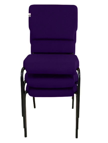 03 Cadeiras Empilhável para Igrejas Evangélicas Linha Church Roxo 03 Cadeiras Empilhável para Igrejas Evangélicas Linha Church Roxo
