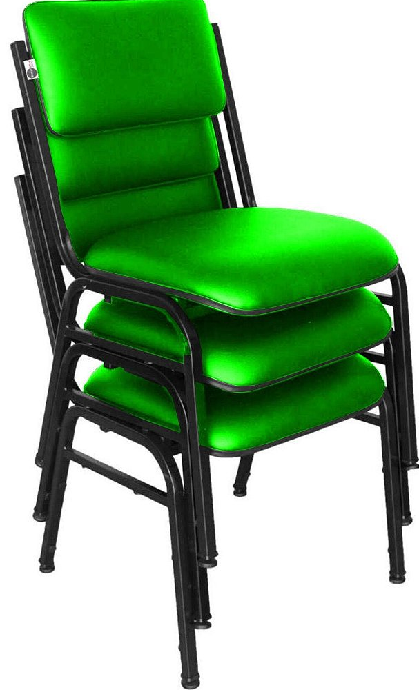 Kit com 3 Cadeiras para Auditórios Linha Hotel Smart Verde Kit com 3 Cadeiras para Auditórios Linha Hotel Smart Verde
