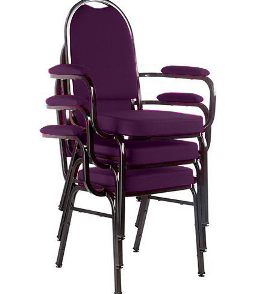 Kit com 3 Cadeiras para Auditório Linha Hotel Roxo Kit com 3 Cadeiras para Auditório Linha Hotel Roxo