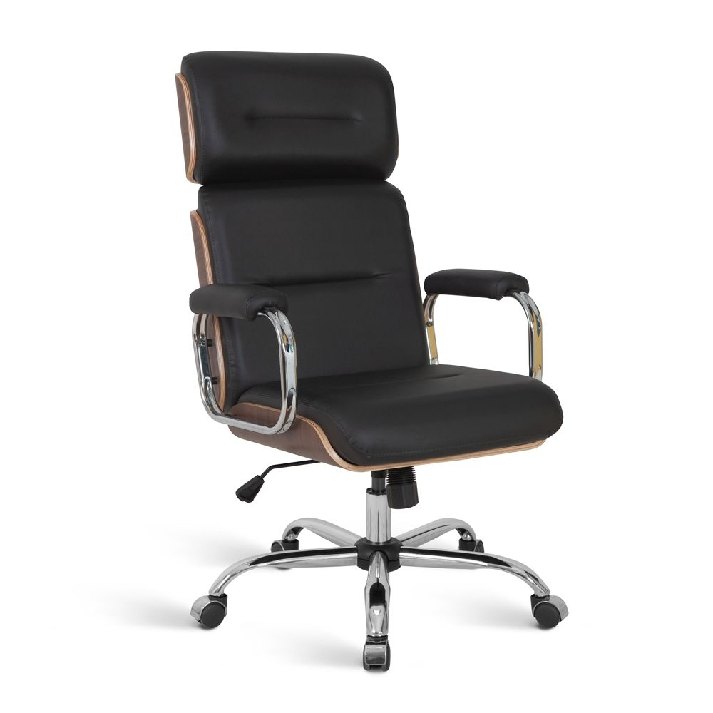 Cadeira Eames para Escritório Linha Capa em Madeira Preto Cadeira Eames para Escritório Linha Capa em Madeira Preto