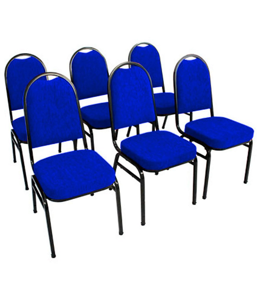 Kit com 6 Cadeiras para Auditórios Linha Hotel Azul Kit com 6 Cadeiras para Auditórios Linha Hotel Azul