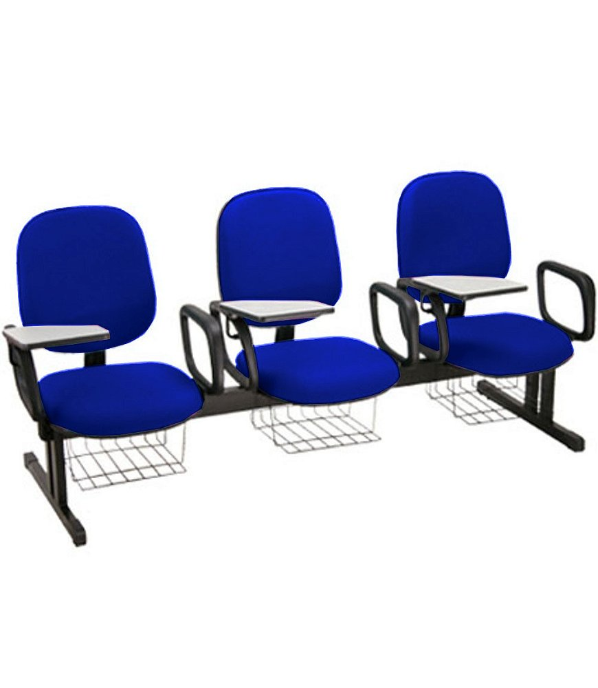Cadeira Escolar em longarina para Escolas Linha Uno Azul Cadeira Escolar em longarina para Escolas Linha Uno Azul