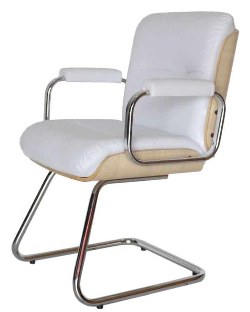 Cadeira Eames Diretor Fixa Linha Capa em Madeira Branco