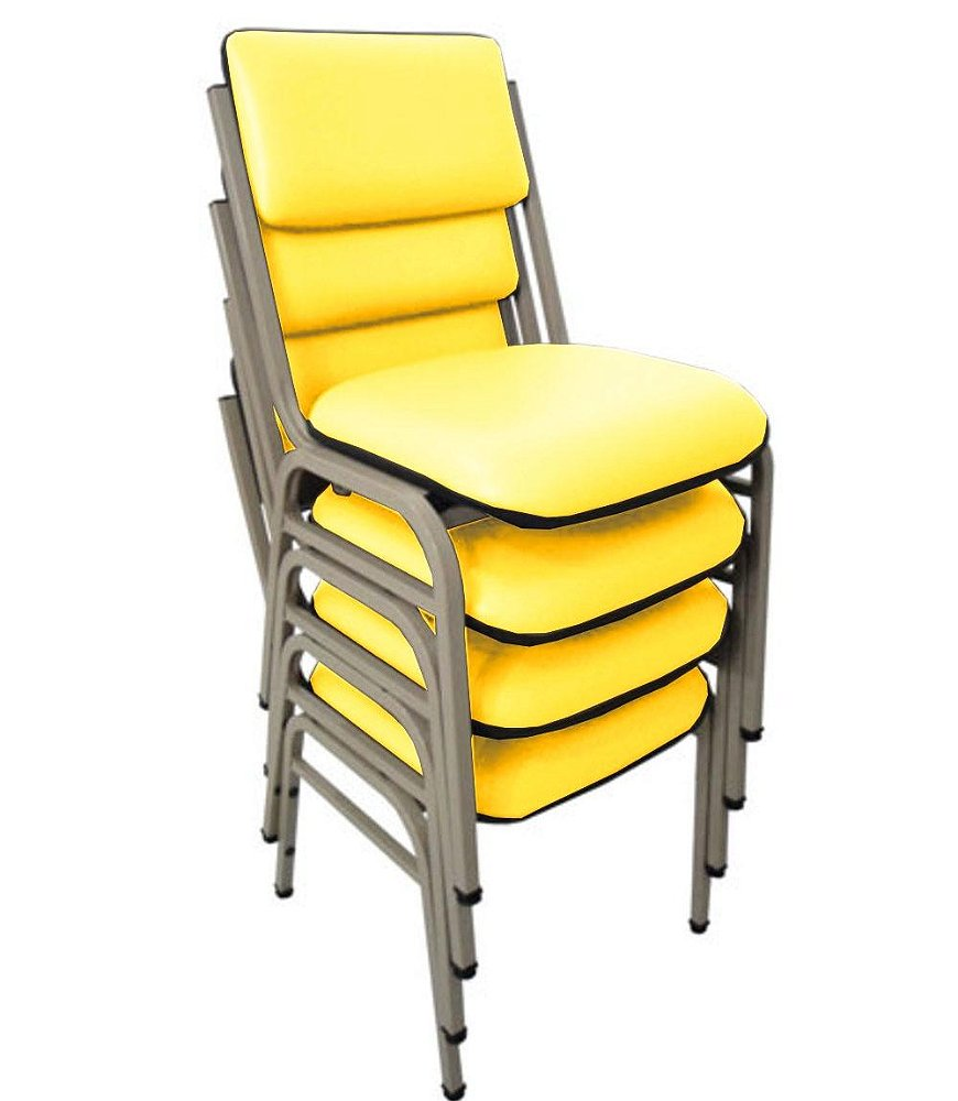 Kit com 4 Cadeiras para Auditórios Linha Hotel Smart Amarelo Kit com 4 Cadeiras para Auditórios Linha Hotel Smart Amarelo
