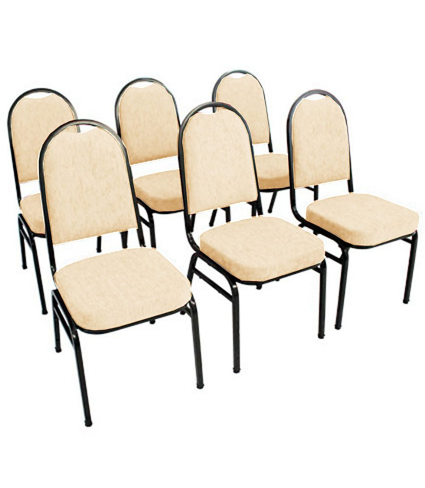 Kit com 6 Cadeiras para Auditórios Linha Hotel Bege Kit com 6 Cadeiras para Auditórios Linha Hotel Bege