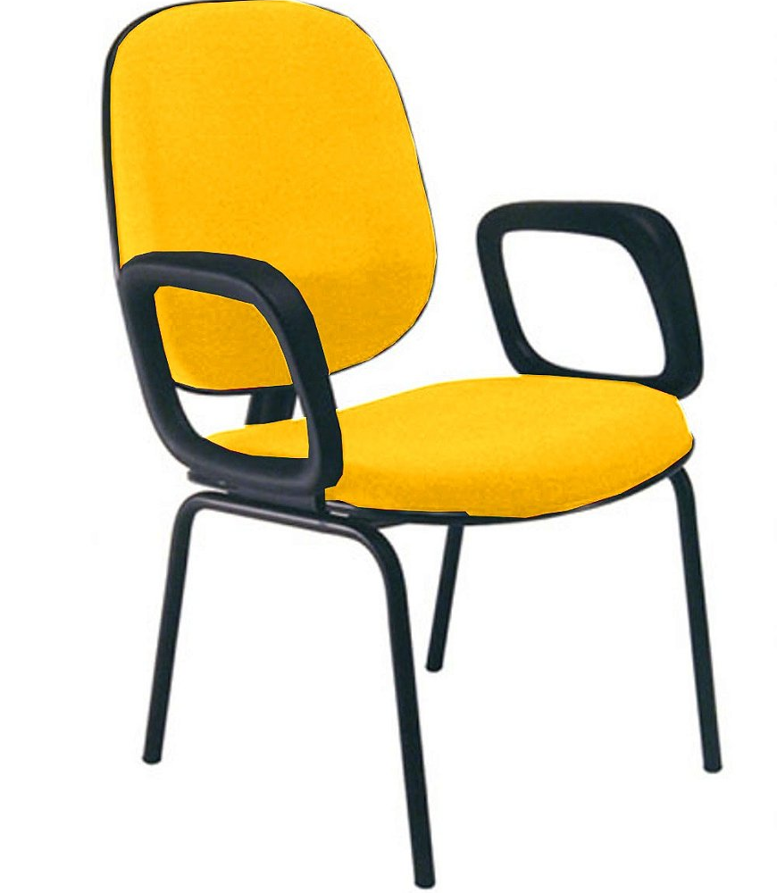 Cadeira para Igrejas Evangélicas com Braços Diretor para Escritório Linha Uno Amarelo Cadeira para Igrejas Evangélicas com Braços Diretor para Escritório Linha Uno Amarelo
