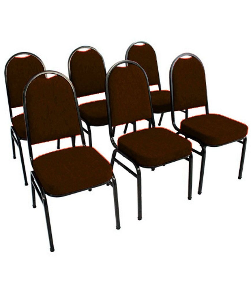 Kit com 6 Cadeiras para Auditórios Linha Hotel Marrom Kit com 6 Cadeiras para Auditórios Linha Hotel Marrom