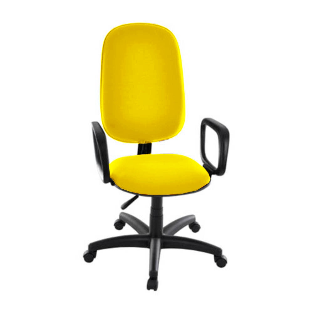 Cadeira Presidente para Escritório com Braços Linha Uno Amarelo