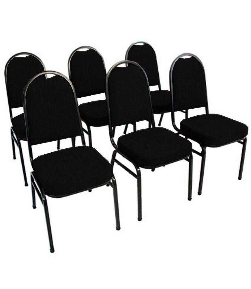 Kit com 6 Cadeiras para Auditórios Linha Hotel Preto Kit com 6 Cadeiras para Auditórios Linha Hotel Preto