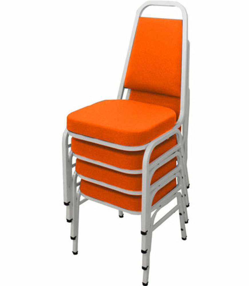 Kit com 4 Cadeiras Empilháveis Linha Hotel Plus Laranja Kit com 4 Cadeiras Empilháveis Linha Hotel Plus Laranja